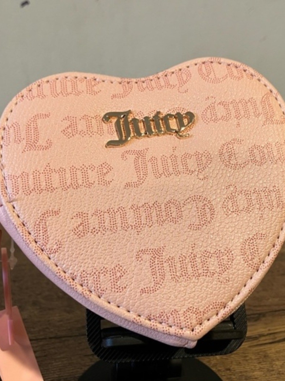 Juicy Couture Pink Heart Wallet with Gold Logo